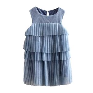 Shimmery Blue Chiffon Dress Size 2-3 yrs